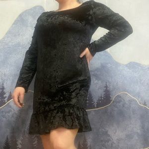 Velvet feel black dress